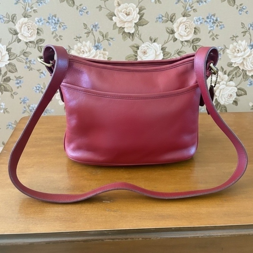 Vintage 1995 Coach Worth Bag 4143 Red Leather Crossbody Shoulder Bag USA